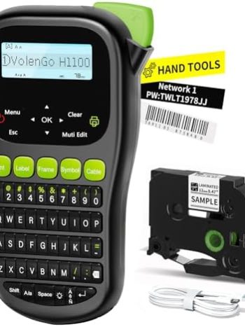 Label Maker Waterproof-Labels, Wire Cable Label Maker, Labeler Machine with Tapes Laminated, H1100 Handheld Labeling Maker with Backlit-LCD & One-Touch Key, Home Industrial Office Organization