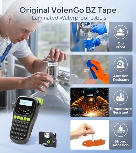 Label Maker Waterproof-Labels, Wire Cable Label Maker, Labeler Machine with Tapes Laminated, H1100 Handheld Labeling Maker with Backlit-LCD & One-Touch Key, Home Industrial Office Organization - Image 2