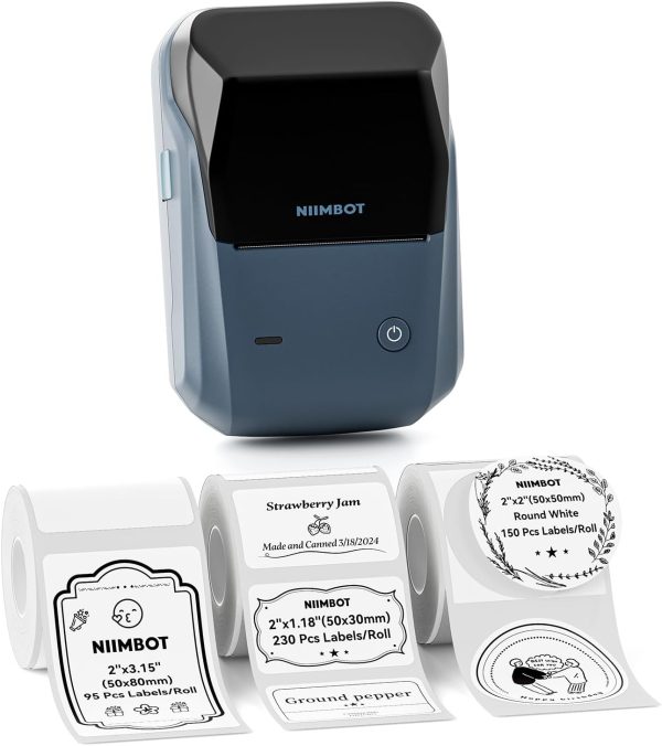 NIIMBOT B1 Label Maker Machine with Tape, Label Printer with 3 Rolls Stickers, 50x30mm/50x80mm White Label /50x50 Round Paper for Office Supplies, Home, Business - Image 9