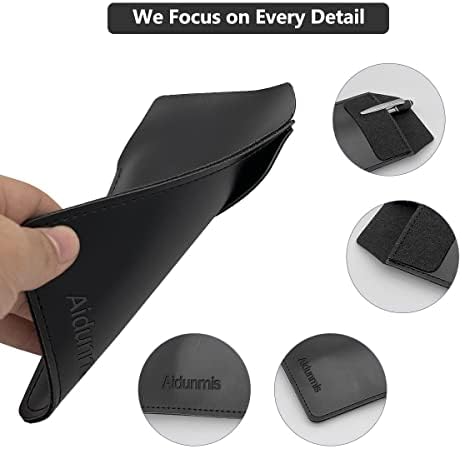 Pen Pocket Protector, 2 Pieces PU Leather Pocket Pen Holder Organizer Pouch for Shirts Lab Coats Pants Pen Sleeve - Multi-Purpose Pen Pocket Holds Pens Pointers Pencils and Notes Card - Black - Image 3