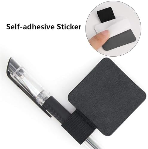 SLSON 12 Pack Notebook Pen Loop Holder Self-Adhesive Pen Holder Pencil Holders Elastic Loop Designed for Notebooks Journals Calendars (Black) - Image 6